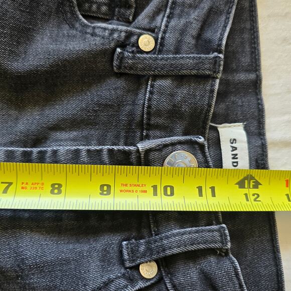 Sandro Paris Womens High Waisted Ankle Raw Hem Slim Jeans Size-S (36) Black - Picture 10 of 11